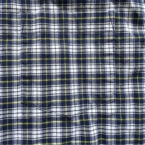 Hawker Rye Men's Slim Stretch Oxford Casual Button Front Shirt Blue Plaid size M - Picture 5 of 11